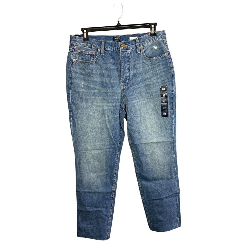 J-Crew .. NWT High Rise Straight Jeans Factory Premium Edition ButtonFly 32